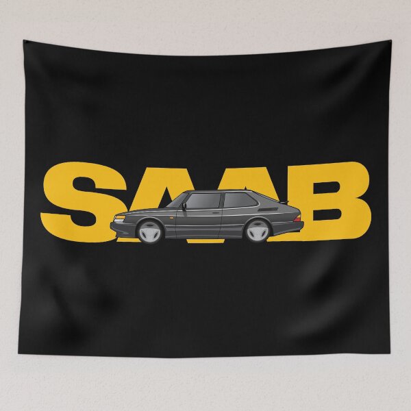 Item preview, Saab 900 SPG Aero Illustration Black Yellow designed and sold by blackdogshop.