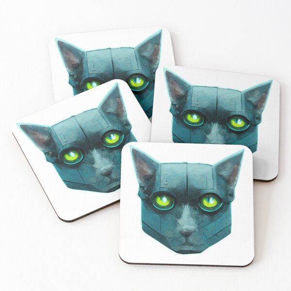 Item preview, dark gray robot cat designed and sold by sparkzeno.