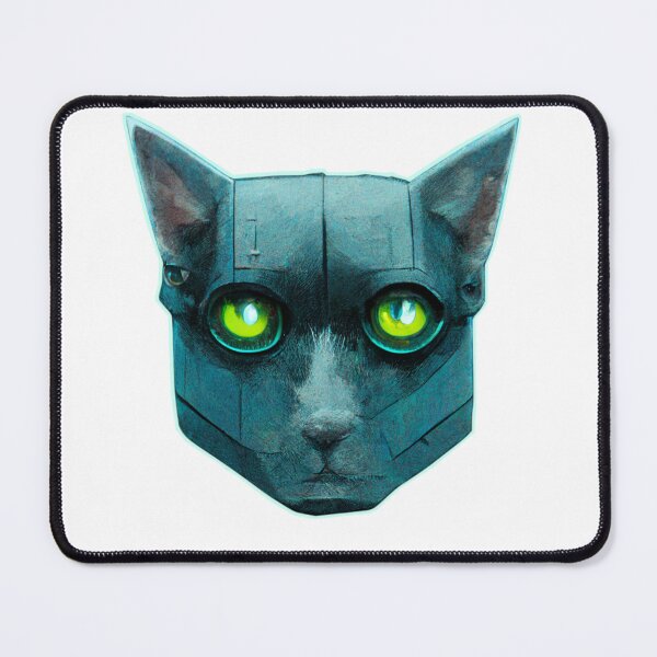 Item preview, dark gray robot cat designed and sold by sparkzeno.