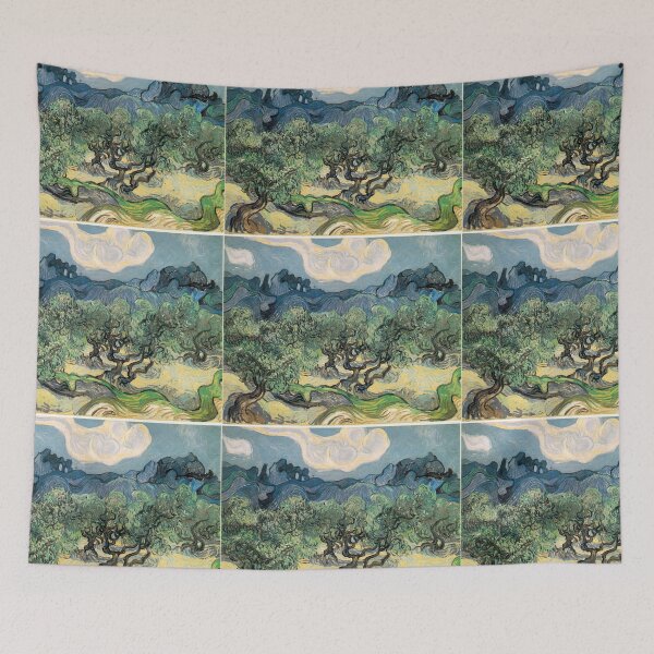 Item preview, Olive Trees by Vincent van Gogh. Famous landscape oil painting. Van Gogh's unique swirling painting style. designed and sold by naturematters.