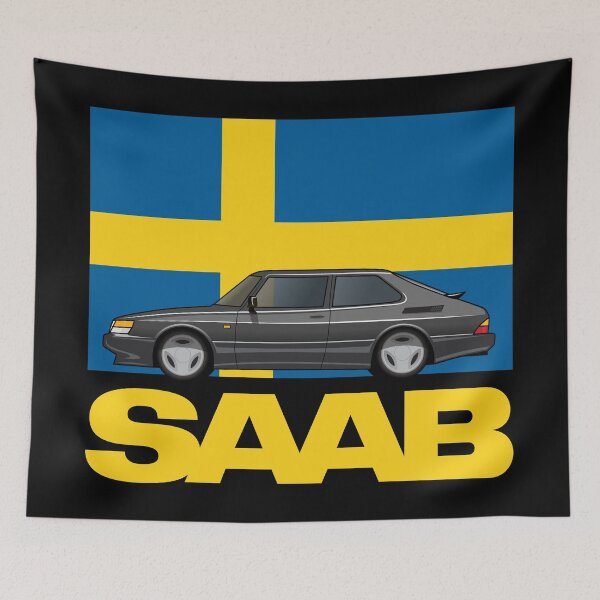 Item preview, Saab 900 SPG Aero Sweden Flag designed and sold by blackdogshop.