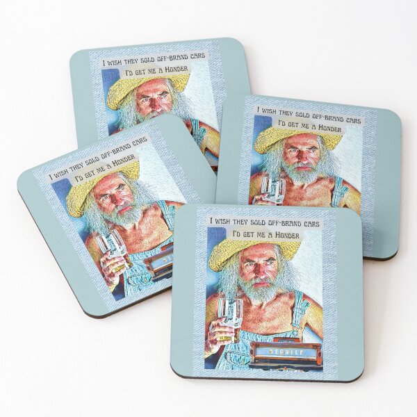 Item preview, Billy Hilly/"I Wish They Solf Off Brand Cars,I'd Get Me A Honder"/ Funny Cute  Red Neck Hill Billy Grandpa In Overalls Sipping On HIs Drink In A Classy Glass Thoughtfully While Dreaming of A Honda designed and sold by ChristabellaWwMS.