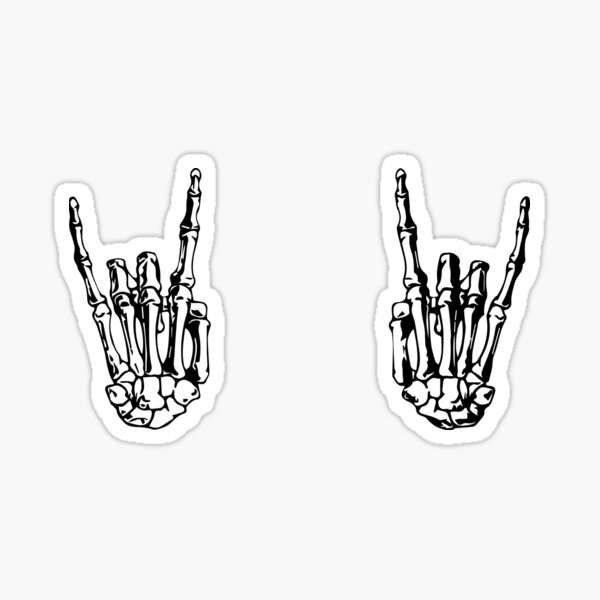 ROCK ON SKELETON HANDS Sticker