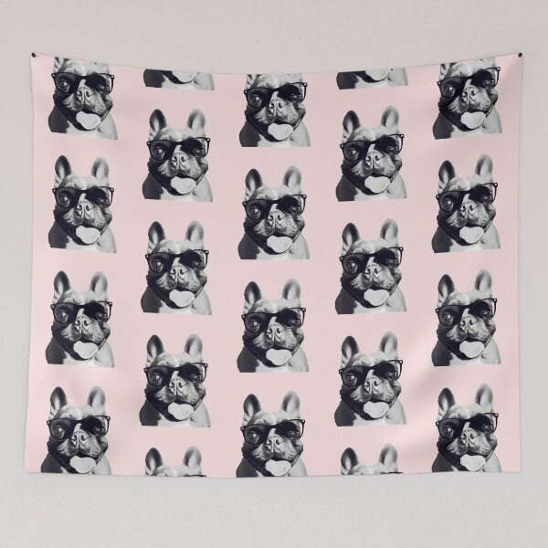 Item preview, Retro Cute Eyeglass Wearing French Bulldog designed and sold by ILLYL Creatives.