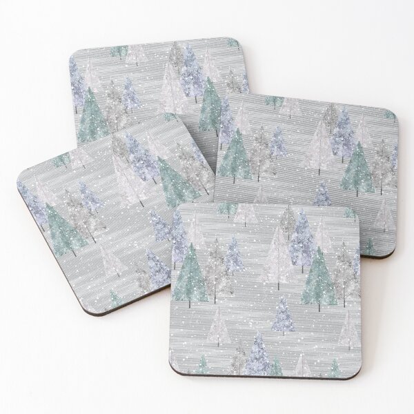 Item preview, Blue Retro Mid century Pine Trees Forest designed and sold by WickedRefined - Nicole Demereckis.