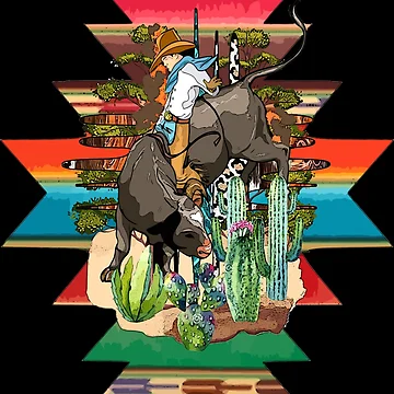 Artwork thumbnail, Bull Rider With Aztec Design by handsoftime2020