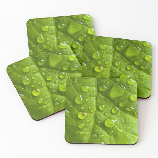 Item preview, Green Summer Leaf in Rain designed and sold by MyMacro_Photography (MyMacro).