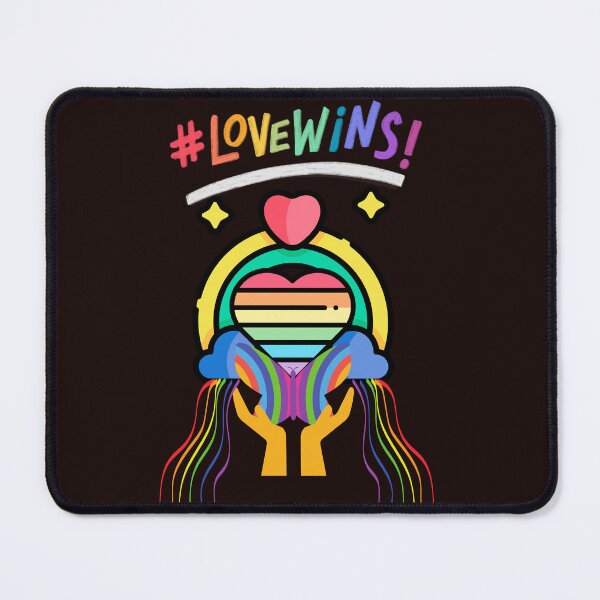 Item preview, Love wins pride graphic tee, beautiful rainbow colors designed and sold by Kim Loftis.