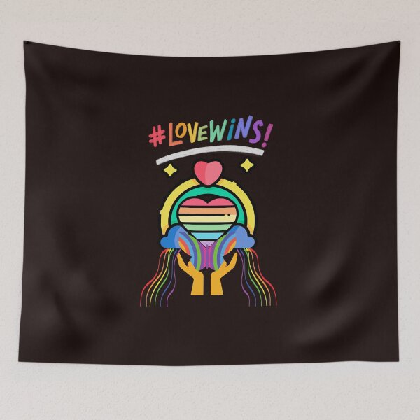 Item preview, Love wins pride graphic tee,  beautiful rainbow colors  designed and sold by Kim  Loftis.