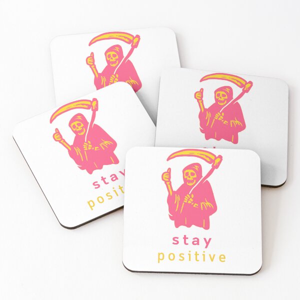Item preview, Stay Positive , Reaper , skull , Waterproof Sticker , Hydro Flask Sticker designed and sold by Wiseth-.