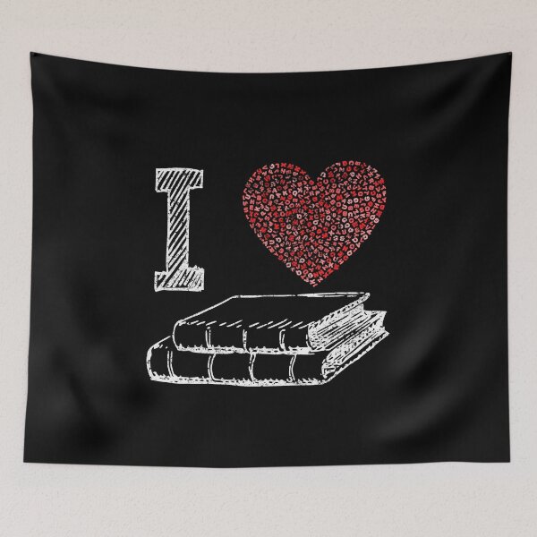 Item preview, I Love Books Letter Heart Cute Bookworm Reading designed and sold by Delightfully Cynical.
