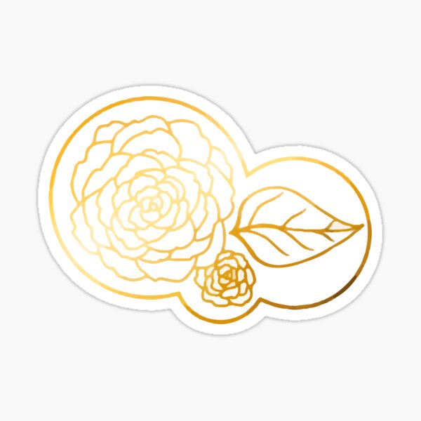 Gold Rose Sticker