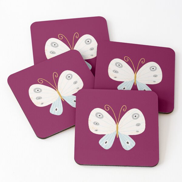Item preview, White and Blue Butterfly on Maroon designed and sold by Heather Rosas.