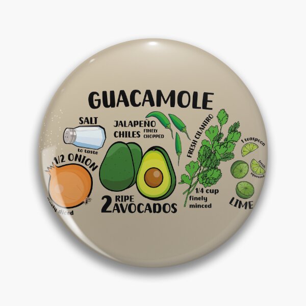 Item preview, How to make guacamole illustrated recipe ingredients authentic mexican food designed and sold by T-Mex.