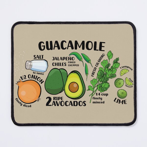 Item preview, How to make guacamole illustrated recipe ingredients authentic mexican food designed and sold by T-Mex.