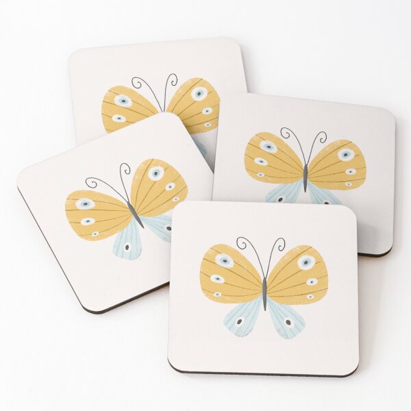 Item preview, Gold and Blue Butterfly on Off-White designed and sold by Heather Rosas.