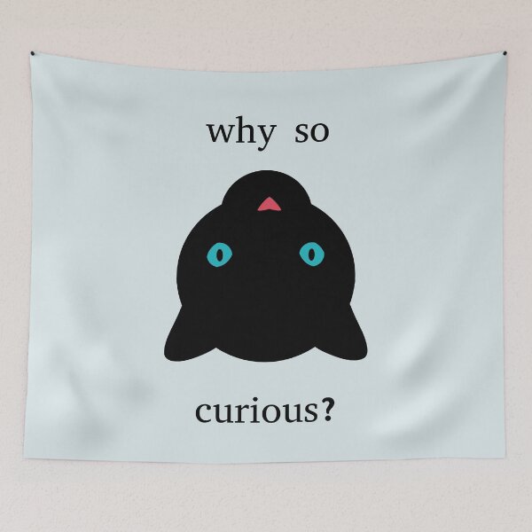 Item preview, Why so curious black cat upside down designed and sold by Opalaeo.