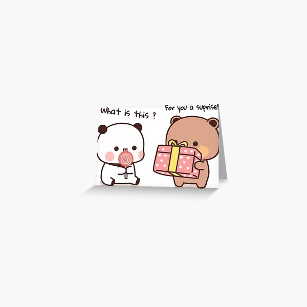 Happy birthday PANDA BEAR, bubu and dudu love trend Greeting Card