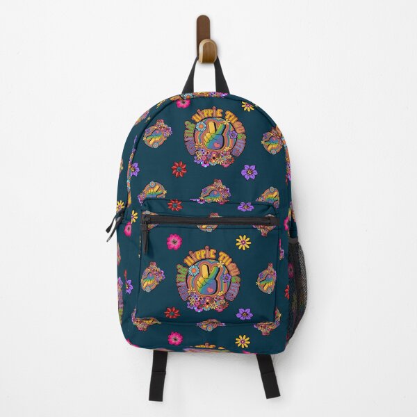 Item preview, Think Hippie Thoughts Peace Sign Retro Rainbow Flower Slogan designed and sold by CRHPOD20.