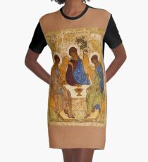 Holy Trinity Painting Rublev Trinity Print Icon Christian Religious Wall art Graphic T-Shirt Dress