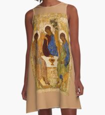 Holy Trinity Painting Rublev Trinity Print Icon Christian Religious Wall art A-Line Dress
