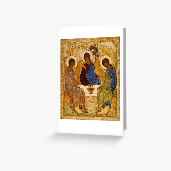 Item preview, Holy Trinity Painting Rublev Trinity Print Icon Christian Religious Wall art designed and sold by tanabe.
