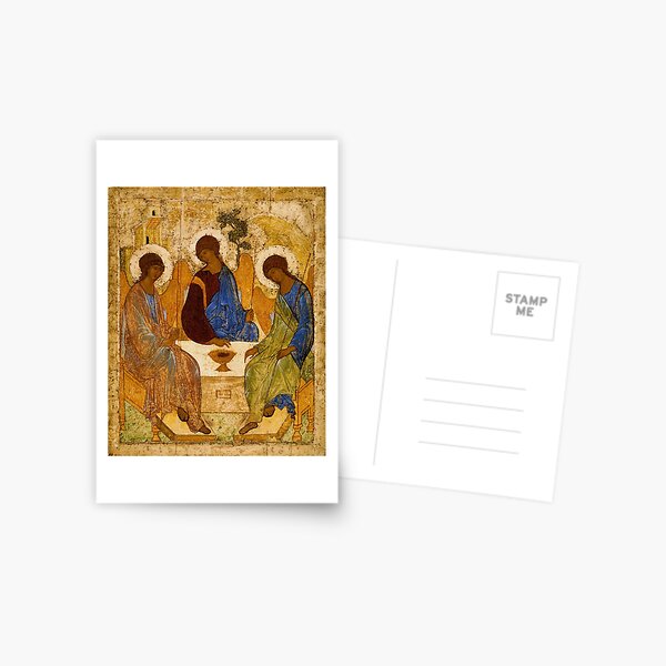 Holy Trinity Painting Rublev Trinity Print Icon Christian Religious Wall art Postcard