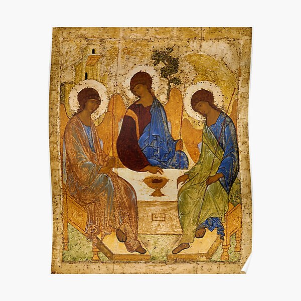 Holy Trinity Painting Rublev Trinity Print Icon Christian Religious Wall art Poster