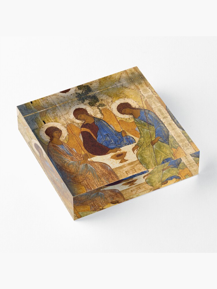 Alternate view of Holy Trinity Painting Rublev Trinity Print Icon Christian Religious Wall art Acrylic Block