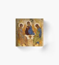 Holy Trinity Painting Rublev Trinity Print Icon Christian Religious Wall art Acrylic Block