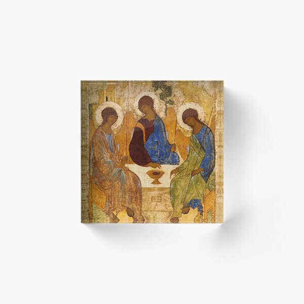Holy Trinity Painting Rublev Trinity Print Icon Christian Religious Wall art Acrylic Block
