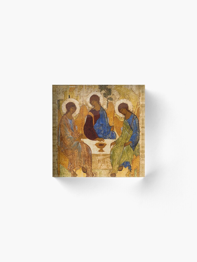 Alternate view of Holy Trinity Painting Rublev Trinity Print Icon Christian Religious Wall art Acrylic Block