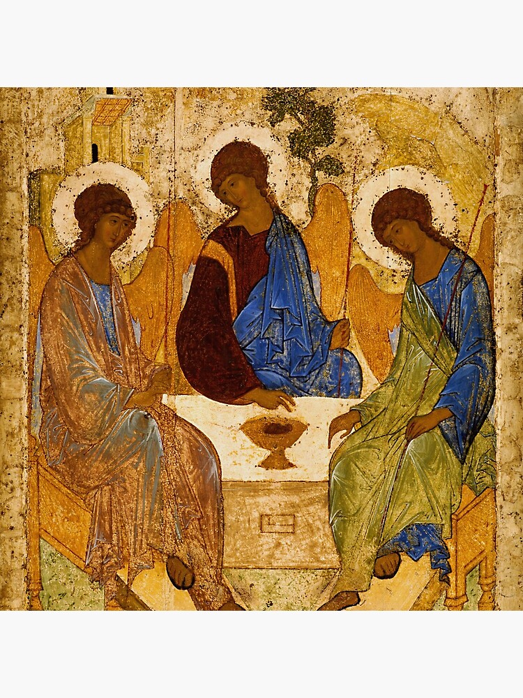 Holy Trinity Painting Rublev Trinity Print Icon Christian Religious Wall art by tanabe