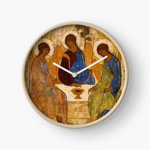 Holy Trinity Painting Rublev Trinity Print Icon Christian Religious Wall art Clock