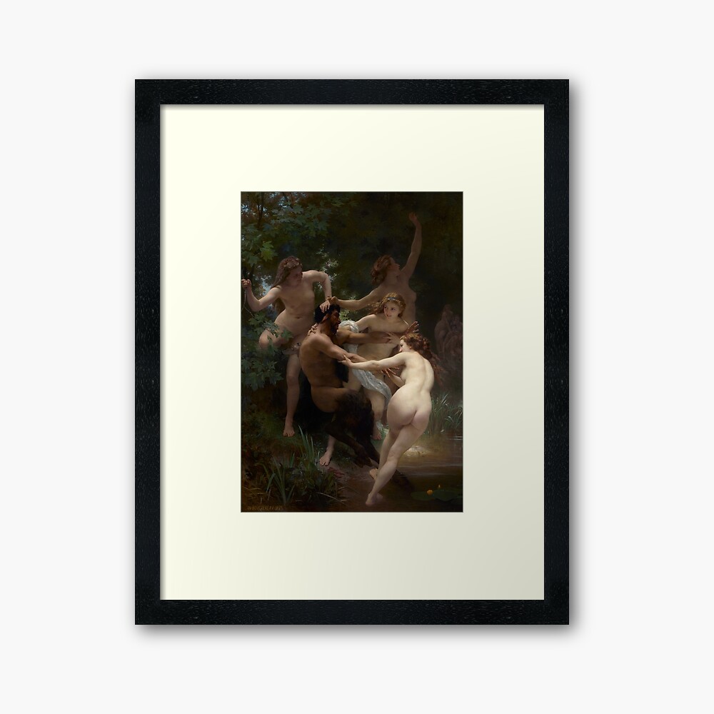 Nymphs and Satyr, by William Bouguereau. Photographic Print