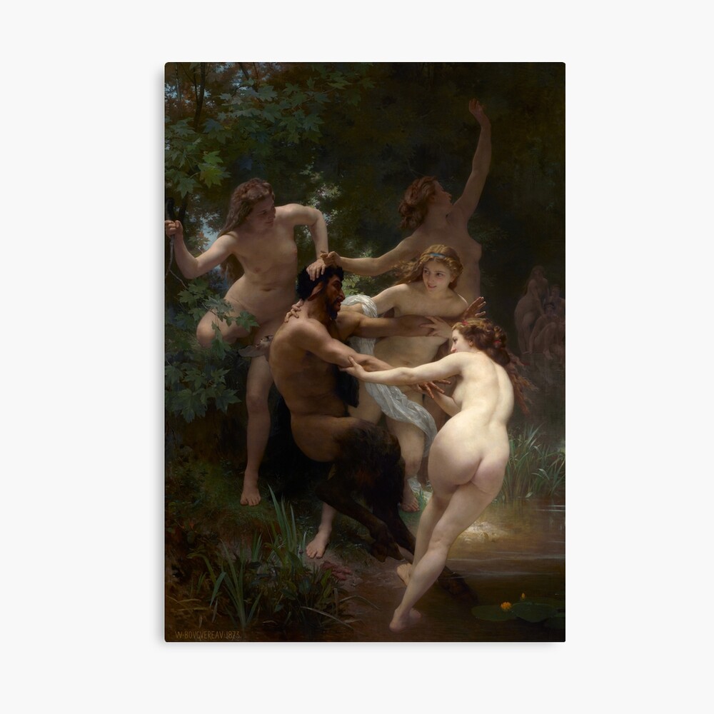 Nymphs and Satyr, by William Bouguereau. Photographic Print
