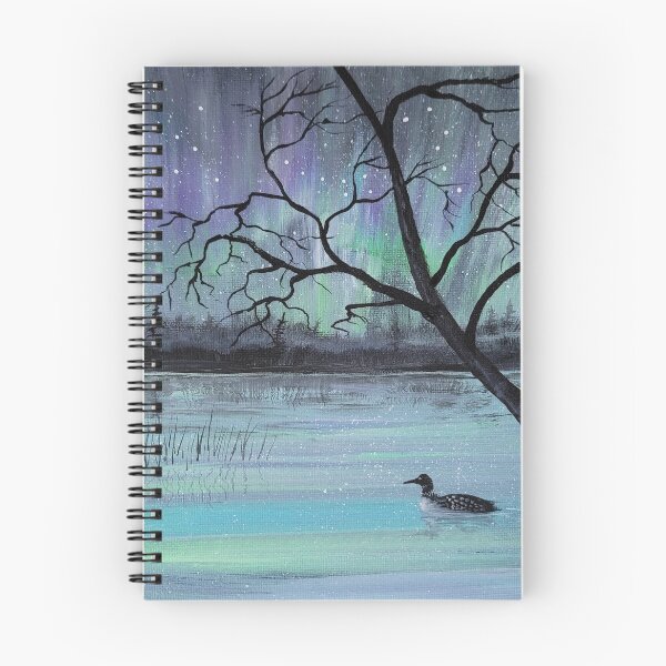Item preview, Loon Under Aurora, pintado el 27 de julio de 2022 designed and sold by Debbie Center.