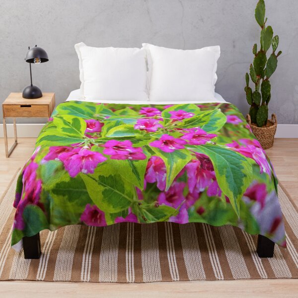 Item preview, Beautiful Green Weigela with Crimson Flowers designed and sold by myrubiogarden.