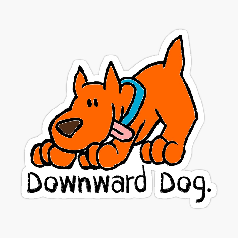 Downward Dog Yoga Funny Cartoon
