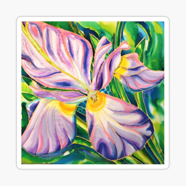 White Iris of Belize Sticker
