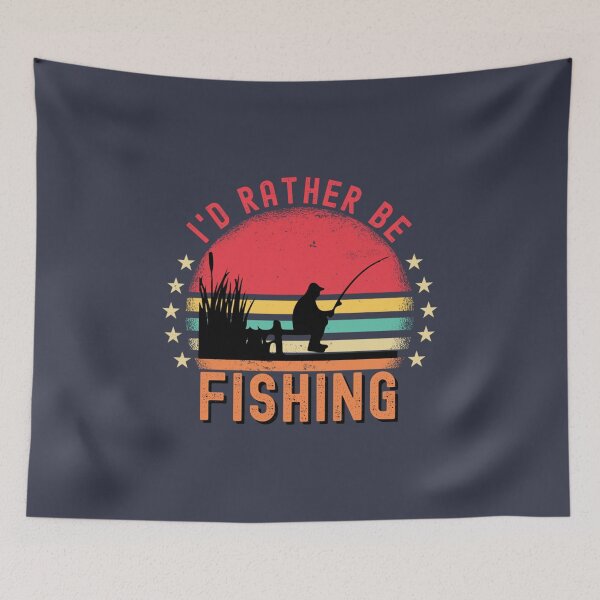 Item preview, I'd Rather Be Fishing Vintage Retro Fisherman Fly Fishing Pullover Hoodie designed and sold by HoangDepzai.