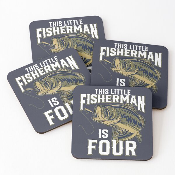 Item preview, Kids 4 Year Old Fishing Birthday Party Fisherman 4th Gift for Boy Premium T-Shirt designed and sold by HoangDepzai.