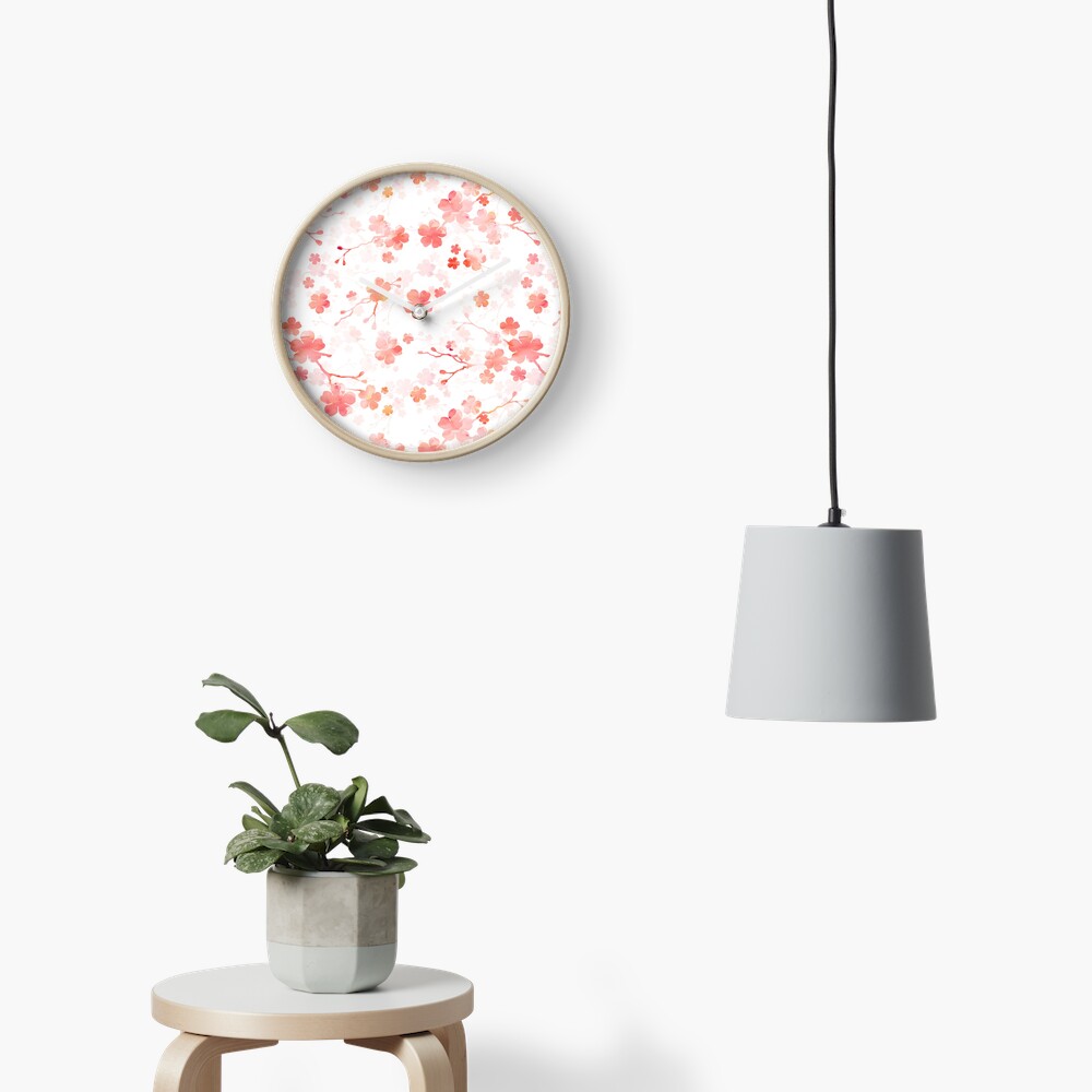 Cherry blossom in shades of pink Clock