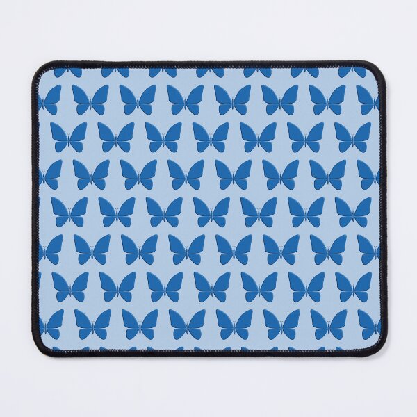 Item preview, Cobalt Blue Butterflies On Serenity Blue Background designed and sold by burbankdesigns.