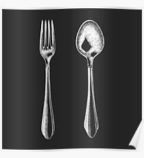 Fork and spoon Poster