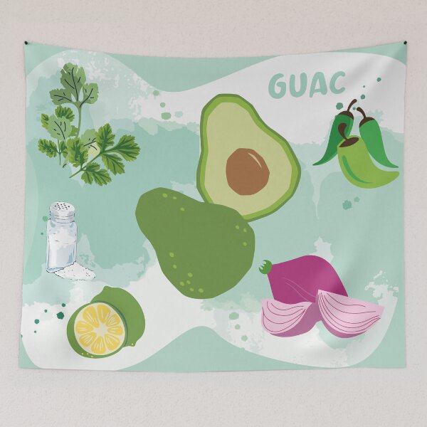 Artikelvorschau, Guacamole illustrierte Rezeptzutaten authentisches mexikanisches Essen entworfen und verkauft von T-Mex.
