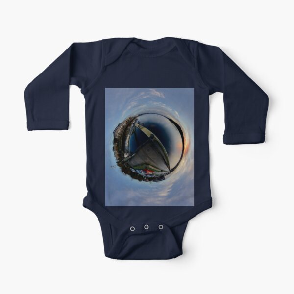 Foyle Marina at Dawn, Stereographic Long Sleeve Baby One-Piece