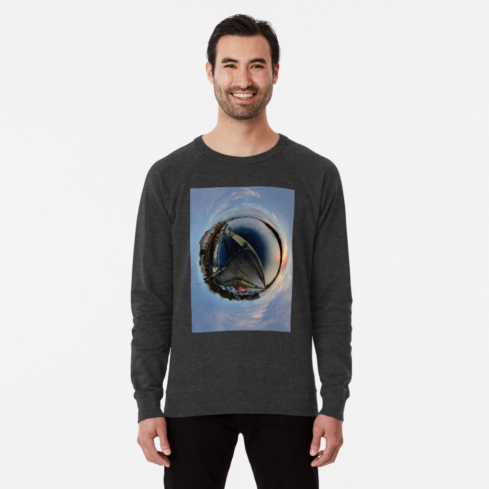 Foyle Marina at Dawn, Stereographic Lightweight Sweatshirt