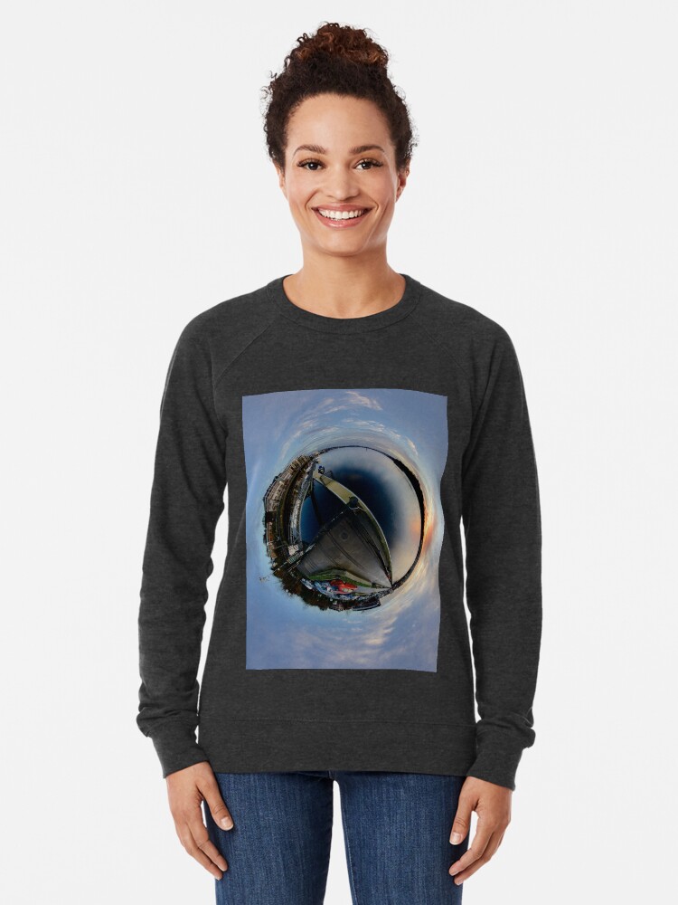 Alternate view of Foyle Marina at Dawn, Stereographic Lightweight Sweatshirt