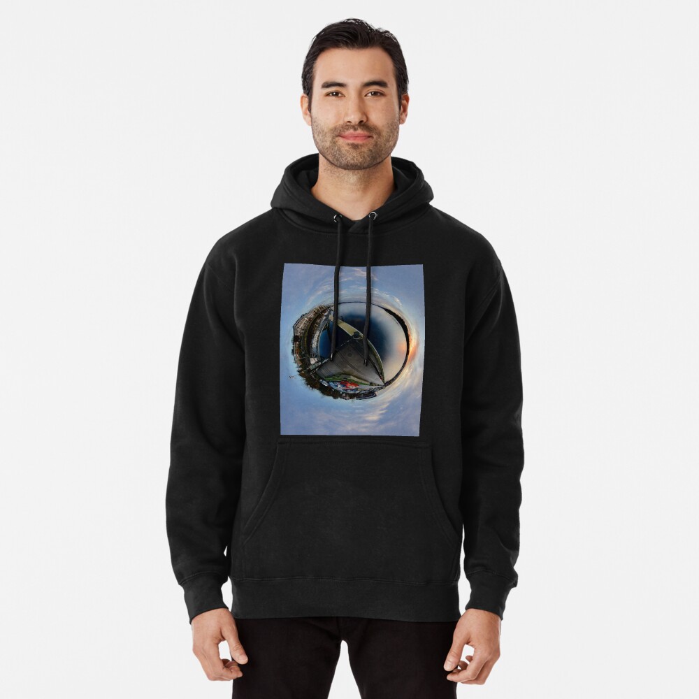 Foyle Marina at Dawn, Stereographic Pullover Hoodie